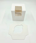 White Single Cupcake Box w/ Window 4pc.